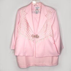 Beautiful Nicole Nites 3 Pc Pink Suit Size 20